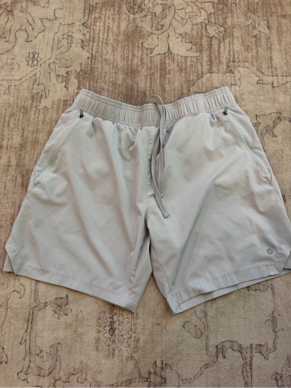 Light Gray Athletic Drawstring Shorts